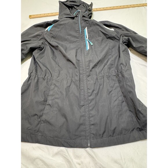 ZeroXposur Women’s Full Zip Black  Hooded Jacket Size Large  With Removable Hood - Picture 2 of 12